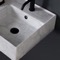 Marble Design Ceramic Wall Mounted Sink With Black Towel Bar